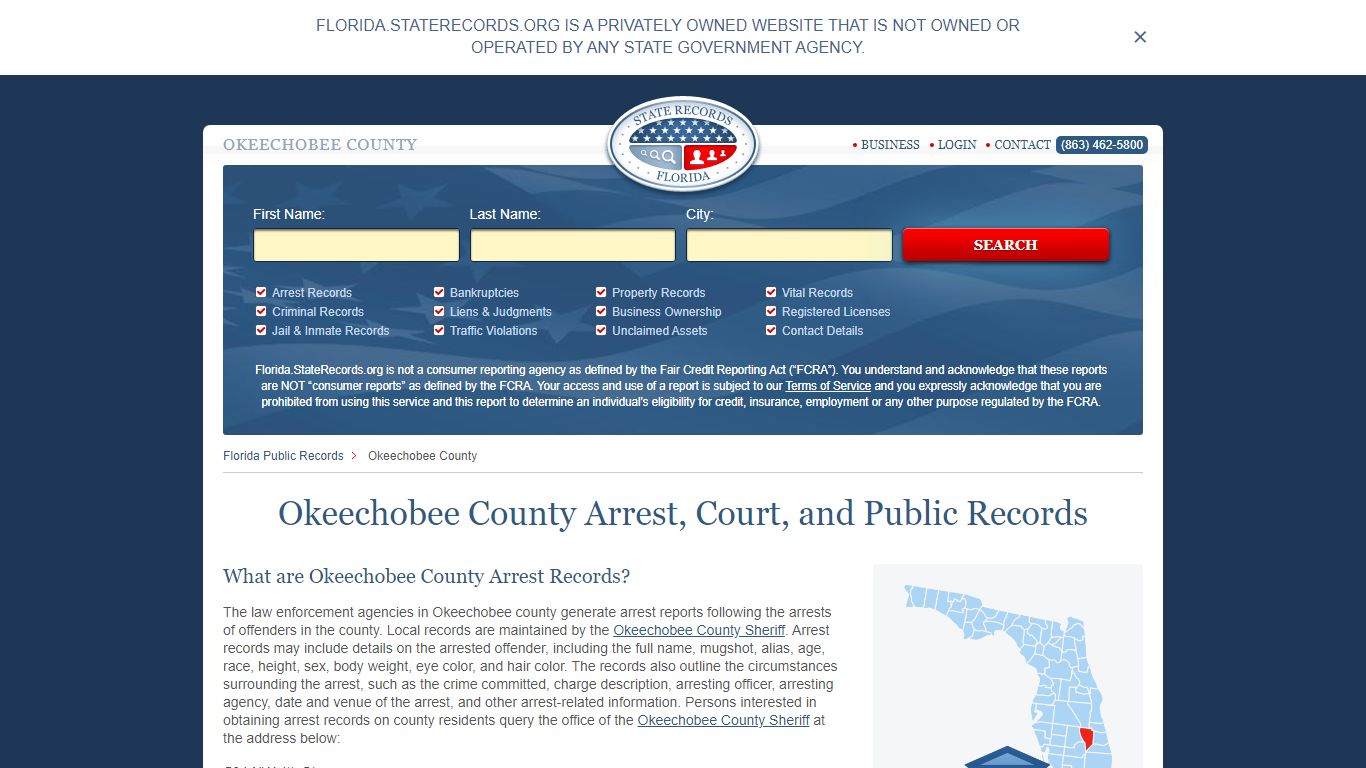 Okeechobee County Arrest, Court, and Public Records