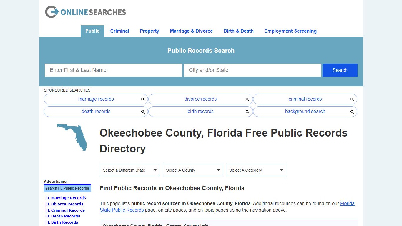 Okeechobee County, Florida Public Records Directory